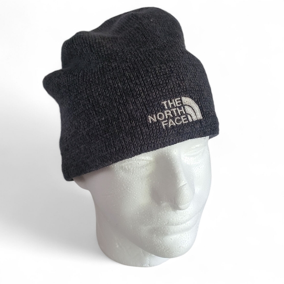 THE NORTH FACE Heathered Gray Wool Blend‎ Knit Fleece Lined Unisex Beanie/Hat OS - Picture 1 of 6